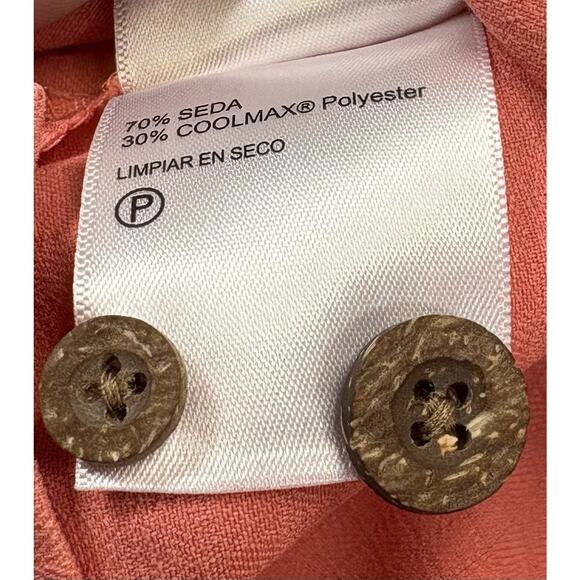 Tommy Bahama Men’s Island Zone Shirt Size Small Pink Orange Silk Blend RN 86549 - Picture 8 of 11